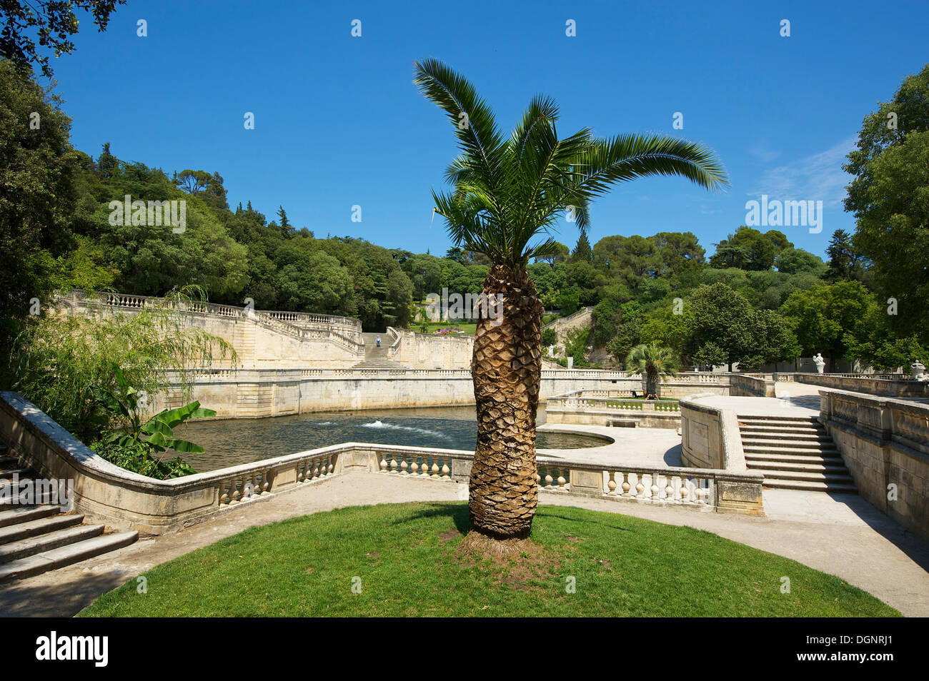 Jardin De La Fontaine, Nîmes, Region Languedoc-Roussillon, Frankreich Stockfoto