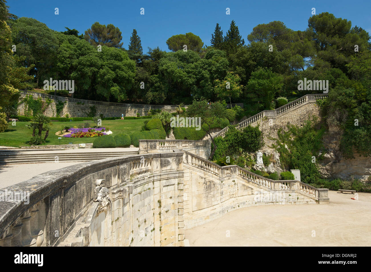 Jardin De La Fontaine, Nîmes, Region Languedoc-Roussillon, Frankreich Stockfoto
