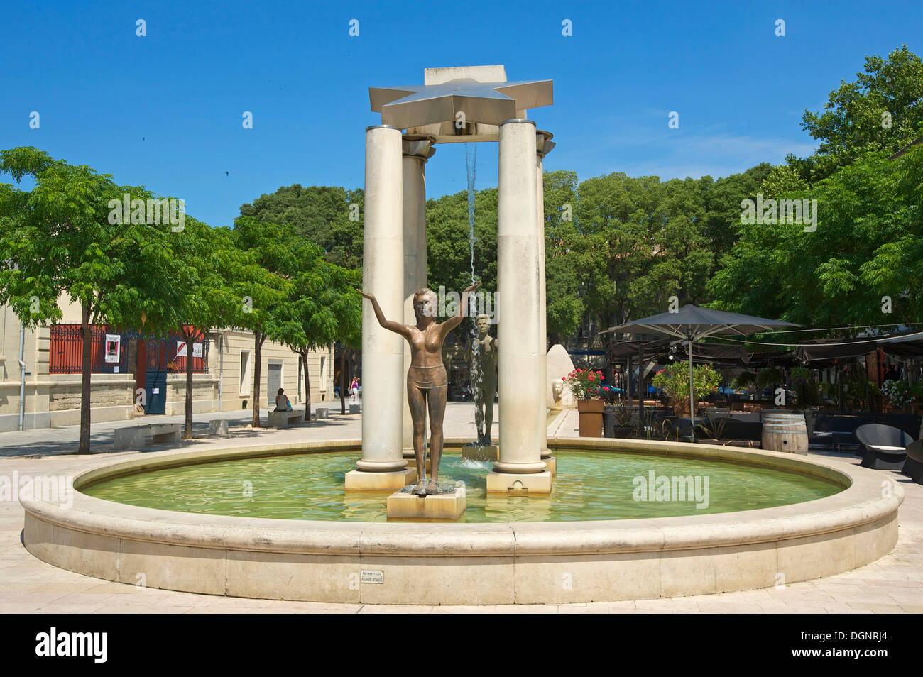 La Place Assas, Nîmes, Region Languedoc-Roussillon, Frankreich Stockfoto