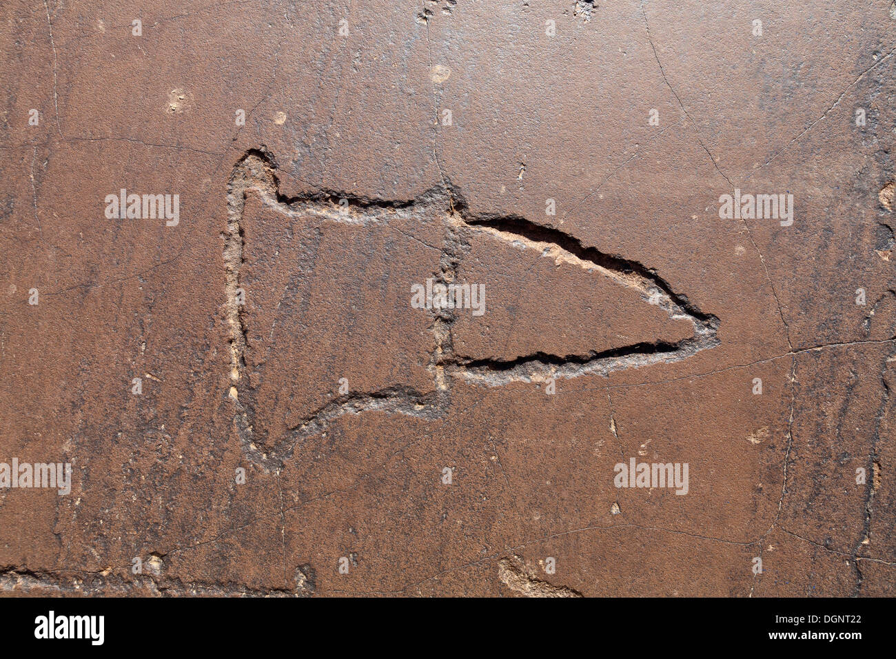 Prähistorische Felszeichnungen in Oukaimeden Skigebiet im hohen Atlas-Gebirge in Marokko Stockfoto