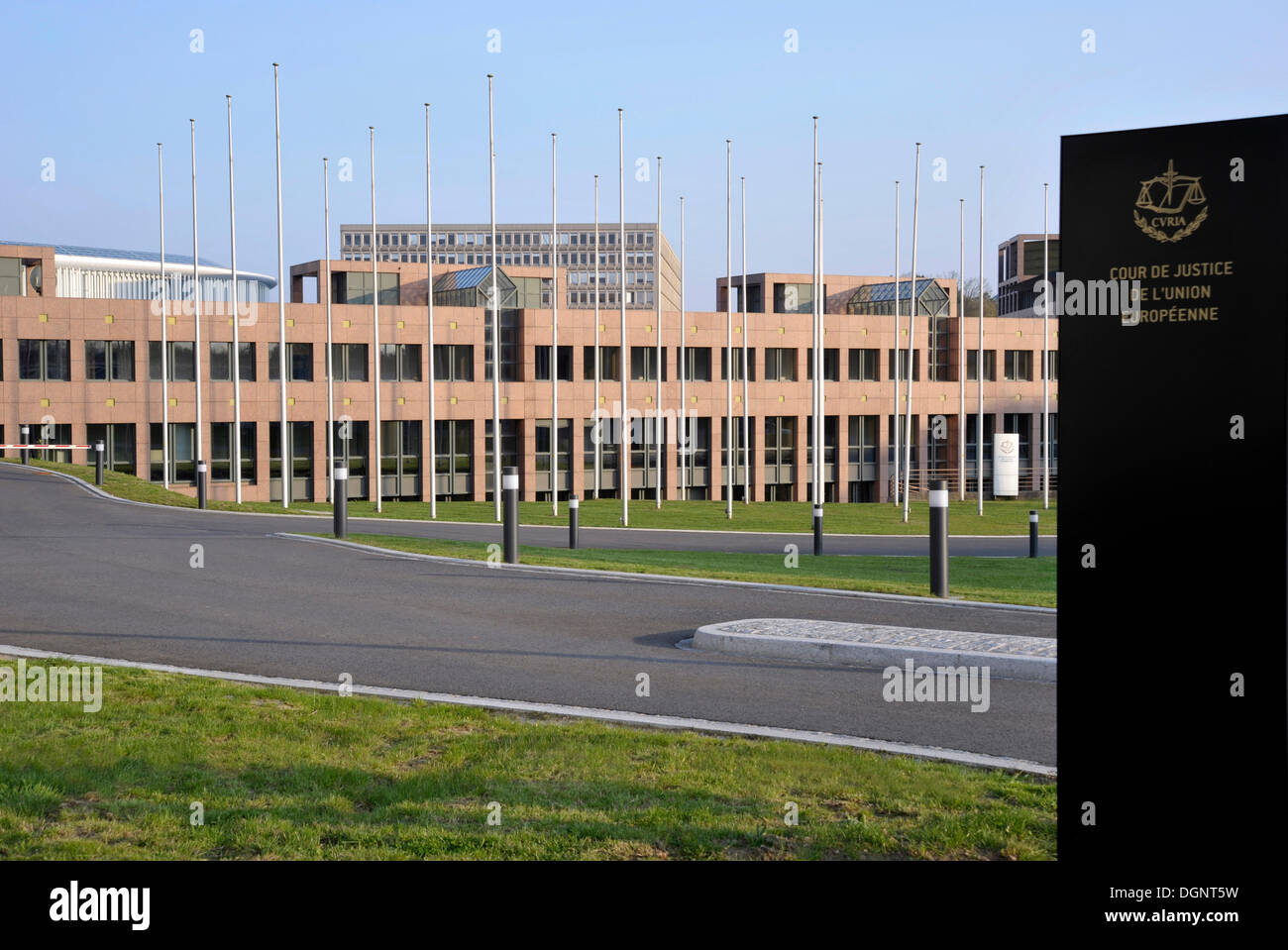 EuGH, Boulevard Konrad Adenauer Straße, Viertel Kirchberg, Luxemburg-Stadt, Europa Stockfoto