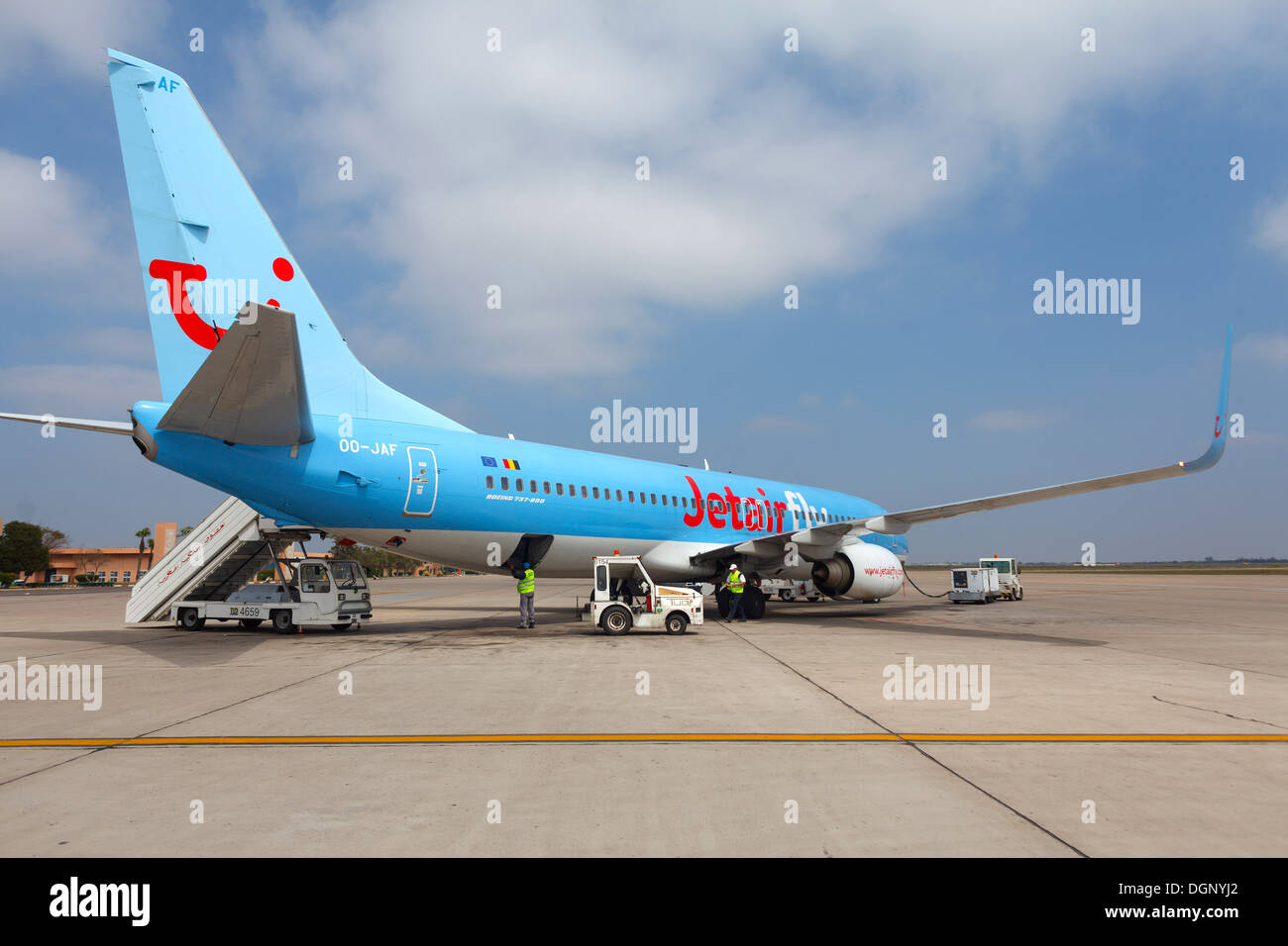 Agadir Flughafen, Tui, Flugzeug Stockfoto