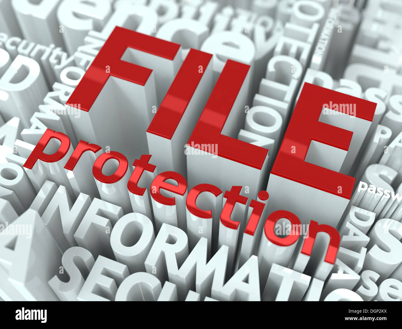 Datei-Schutzkonzept. Stockfoto