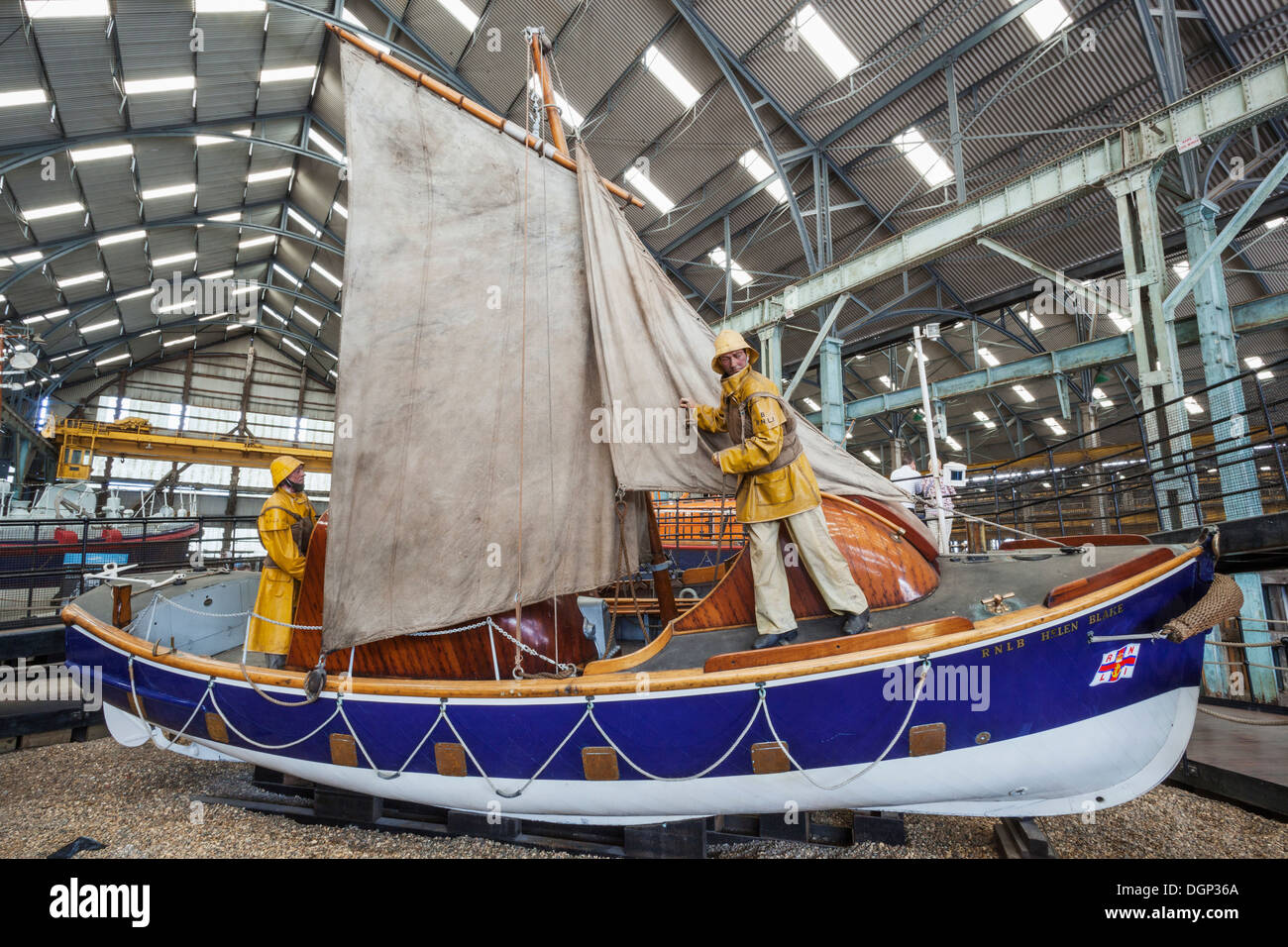 Rochester, Chatham, Chatham Historic Dockyard, Royal Nabel Lifeboat Institution aka RNLI Sammlung Rettungsboot Helen Blake Stockfoto