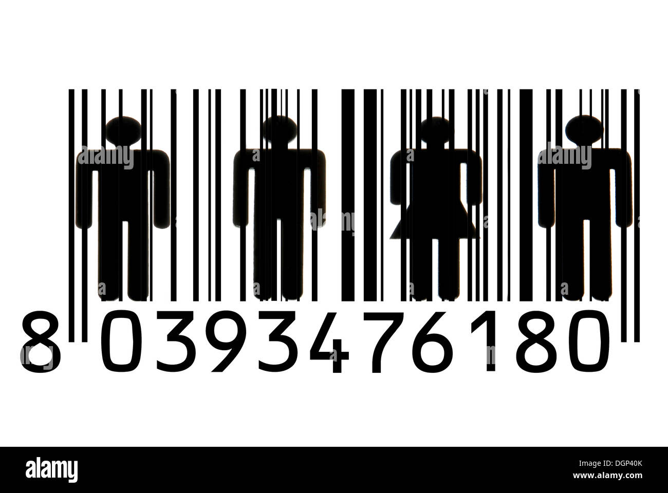 Barcode mit schwarzen Zahlen Stockfoto