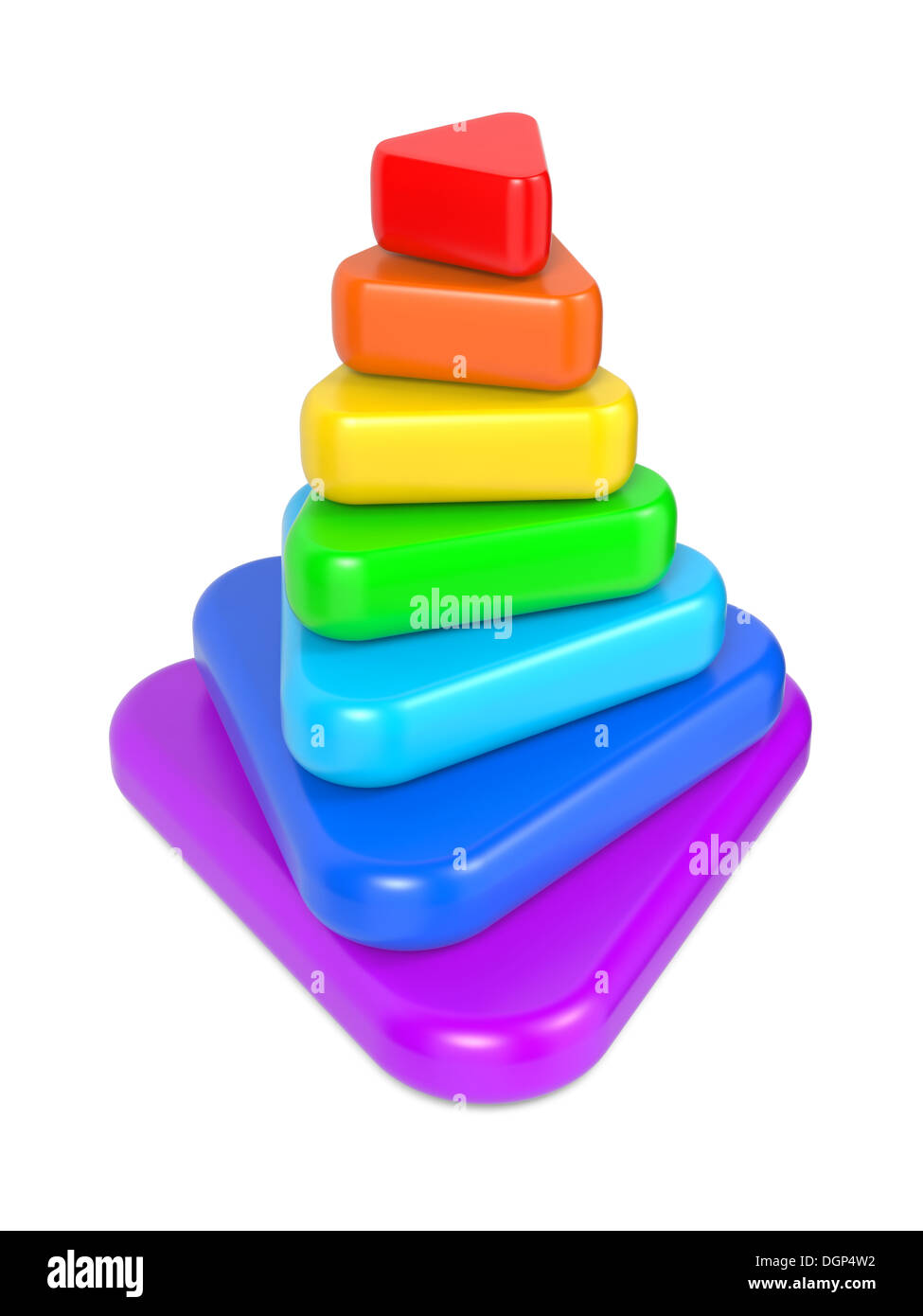 Farbe vielschichtige Pyramide. Stockfoto