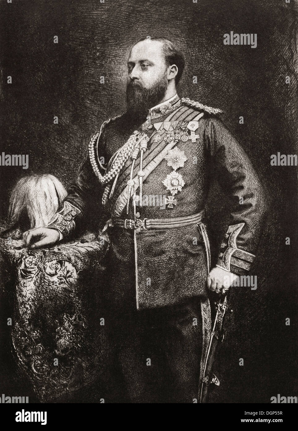 Edward, Prince Of Wales, zukünftige Edward VII, 1841 – 1910. Bei seinem Besuch in Indien im 1875-6. Stockfoto