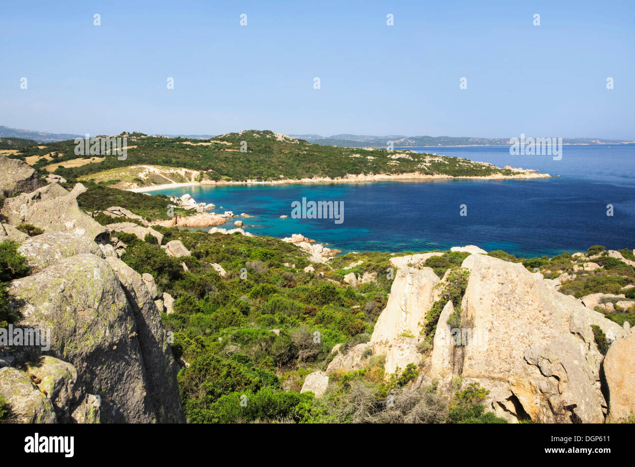 Küste in der Nähe von Punta Sardegna, Sardinien, Italien, Europa Stockfoto