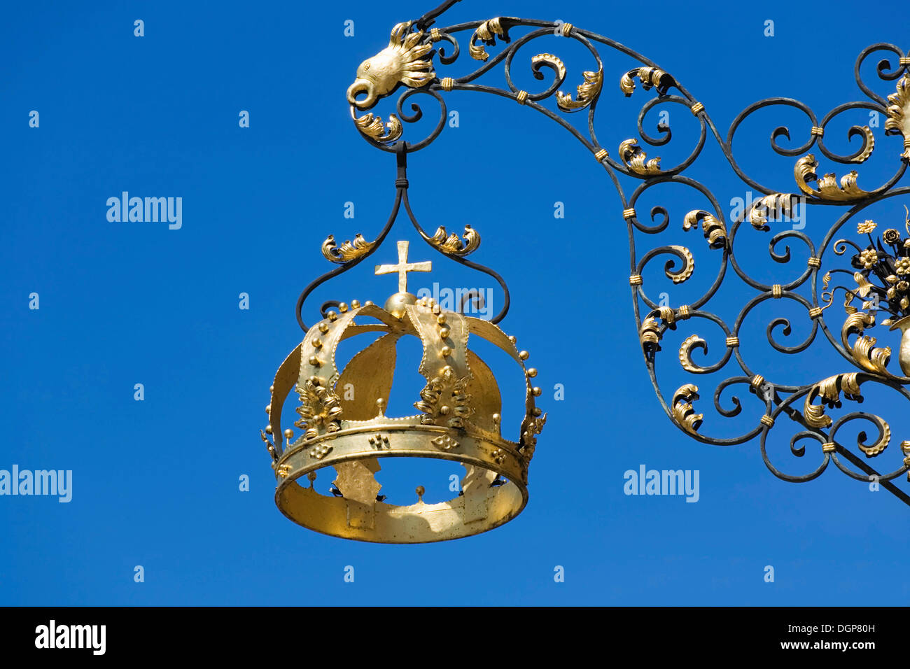 Restaurant-Zeichen der Gaststaette Zur Krone, Krone Restaurant, Altschulzenhof, Schwarzwald, Baden-Württemberg Stockfoto