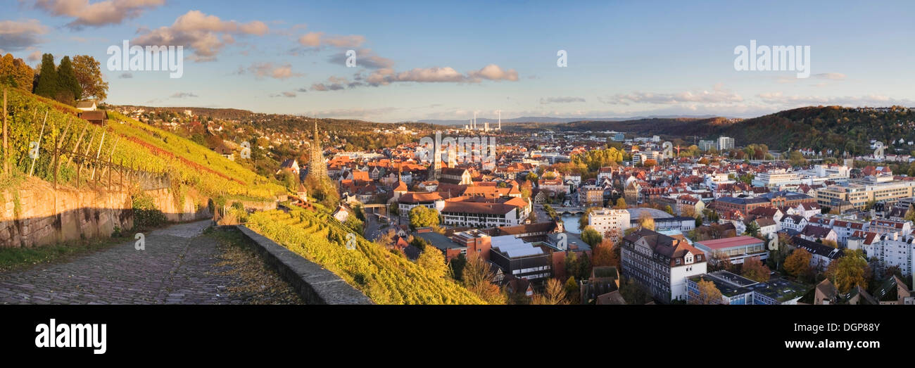 Blick von der Höhenweg in Esslingen am Neckar, Baden-Württemberg Stockfoto