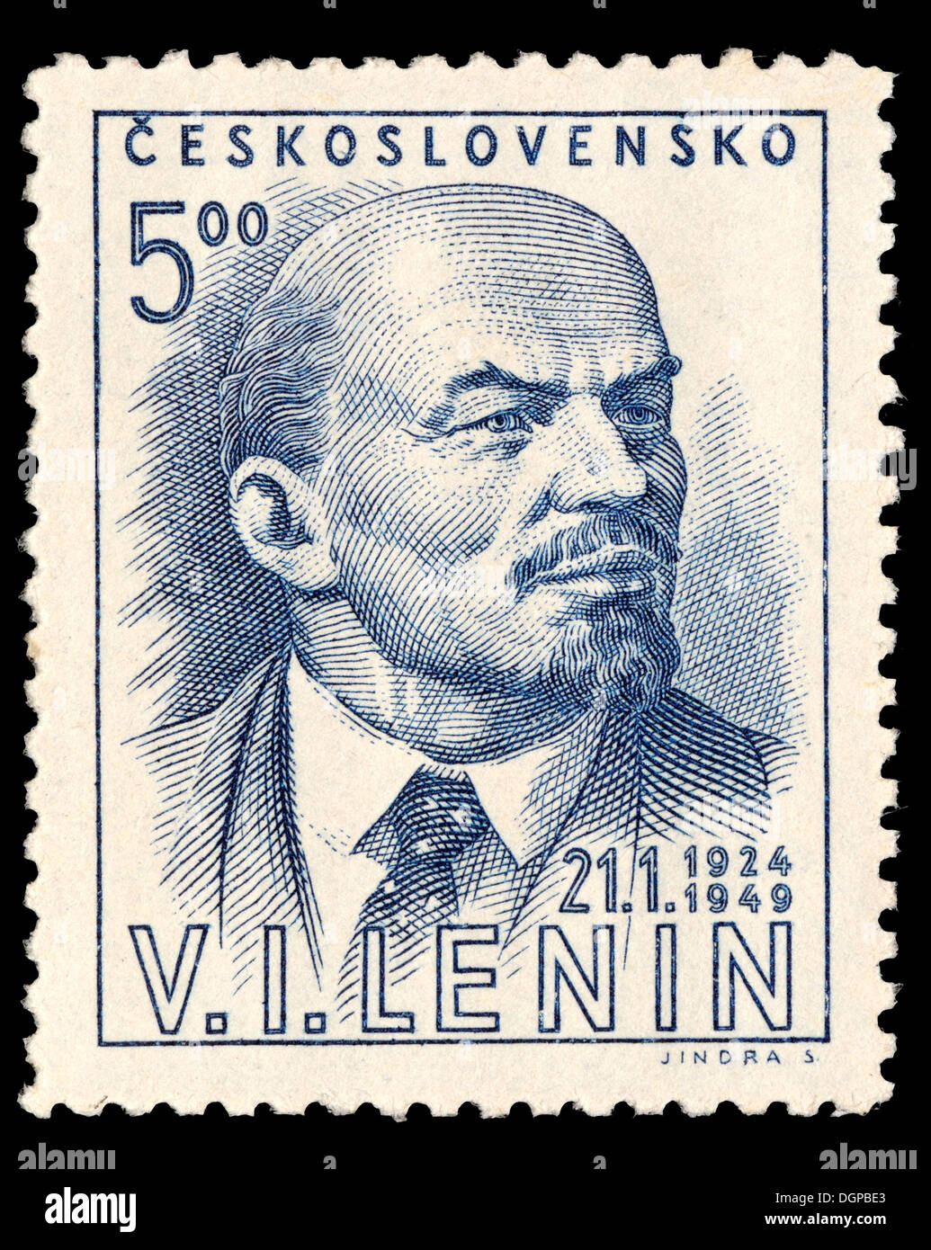 Briefmarken der Tschechoslowakei - Vladimir Ilyich Lenin (1870-1924) Stockfoto