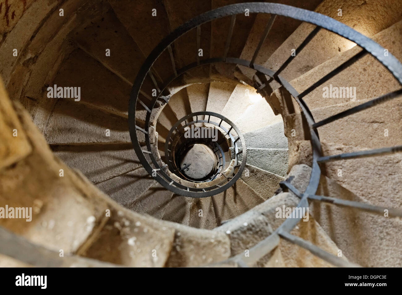 Freistehende Wendeltreppe in die Wallfahrt Kirche der Muttergottes, Königin Allerheiligen, Muehlkreis, Region Mühlviertel Stockfoto