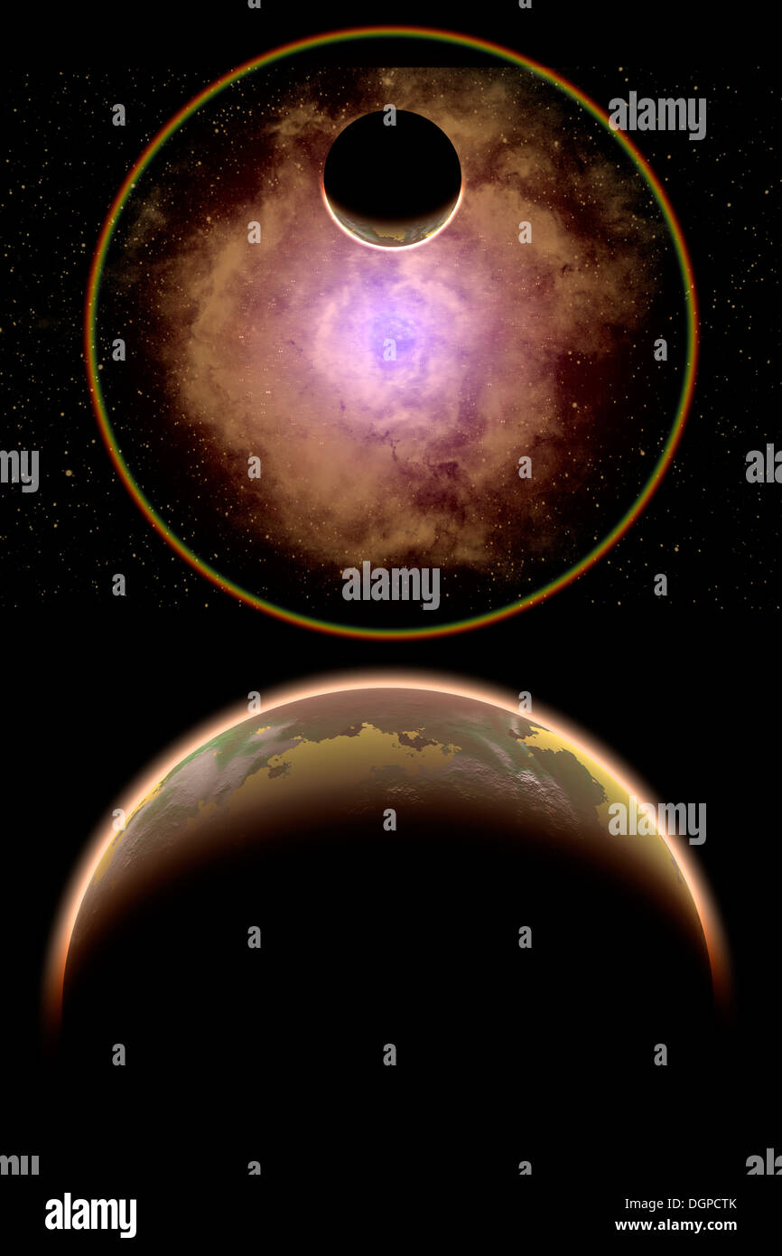 Alien star System Stockfoto