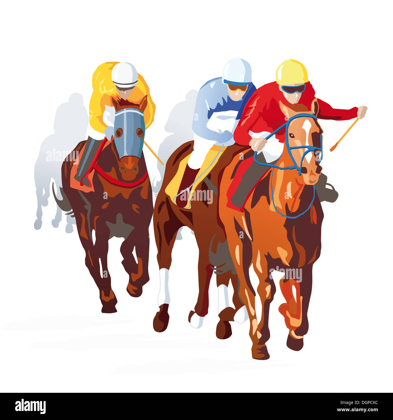Horse Race Finish Stockfoto