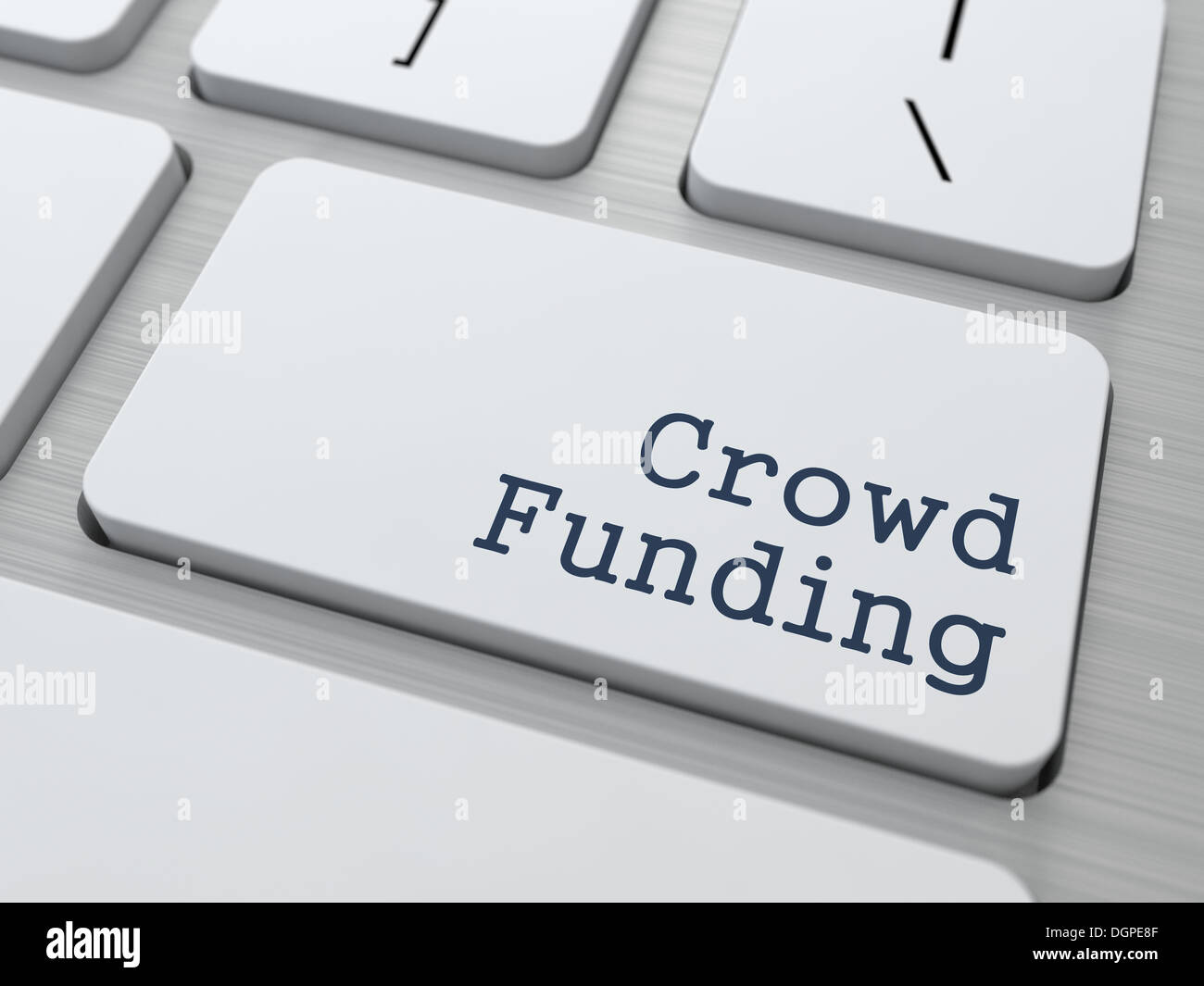 Crowdfunding-Taste. Stockfoto