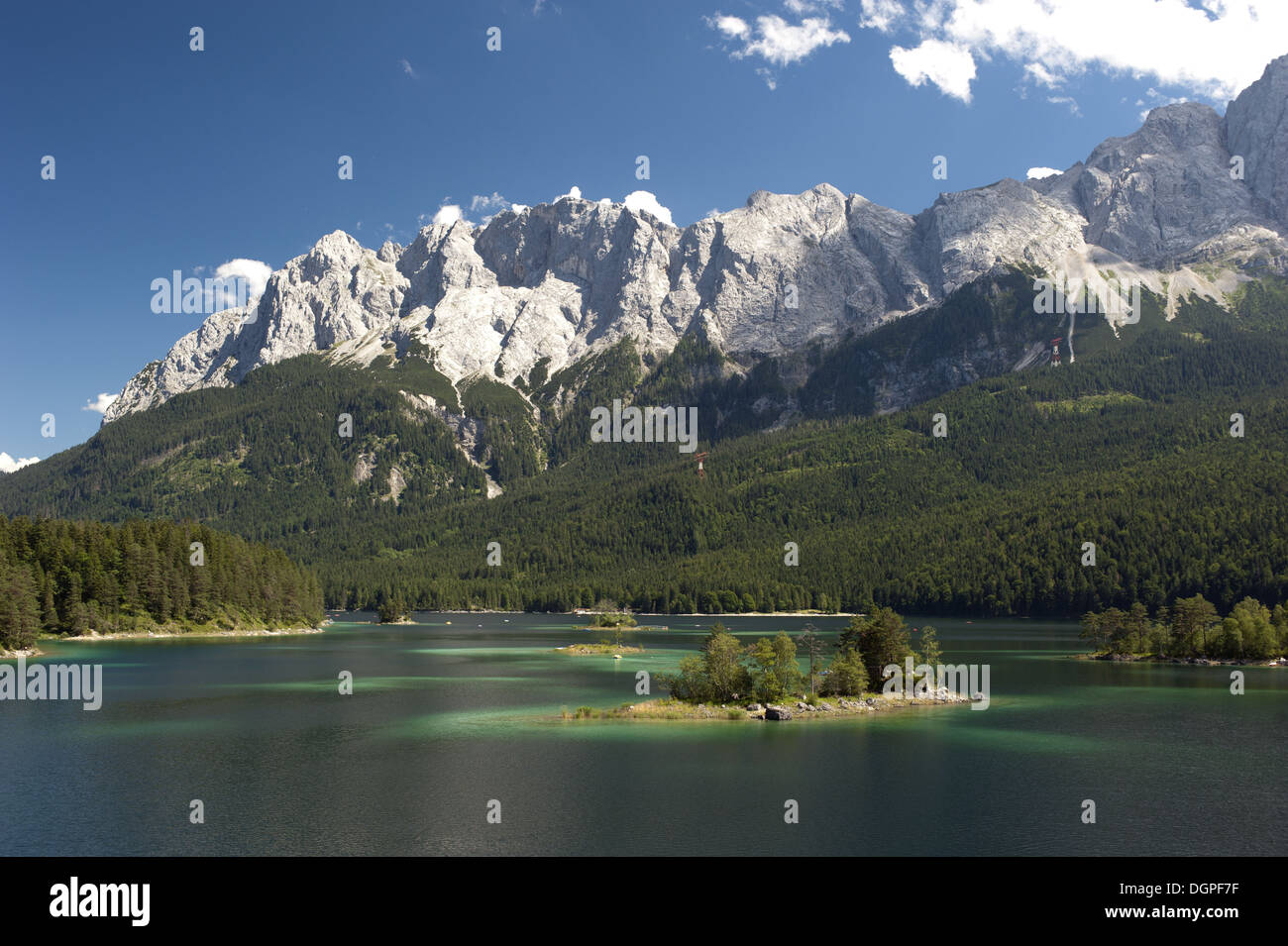 See Eibsee in Bayern auf Alp Berge Stockfoto