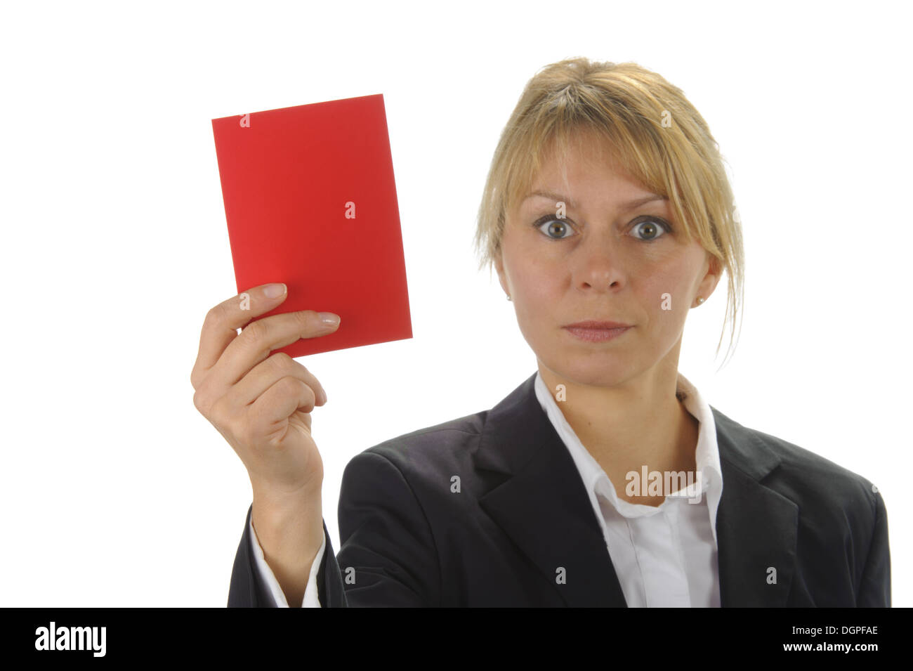 rote Karte für die Ablehnung Stockfoto