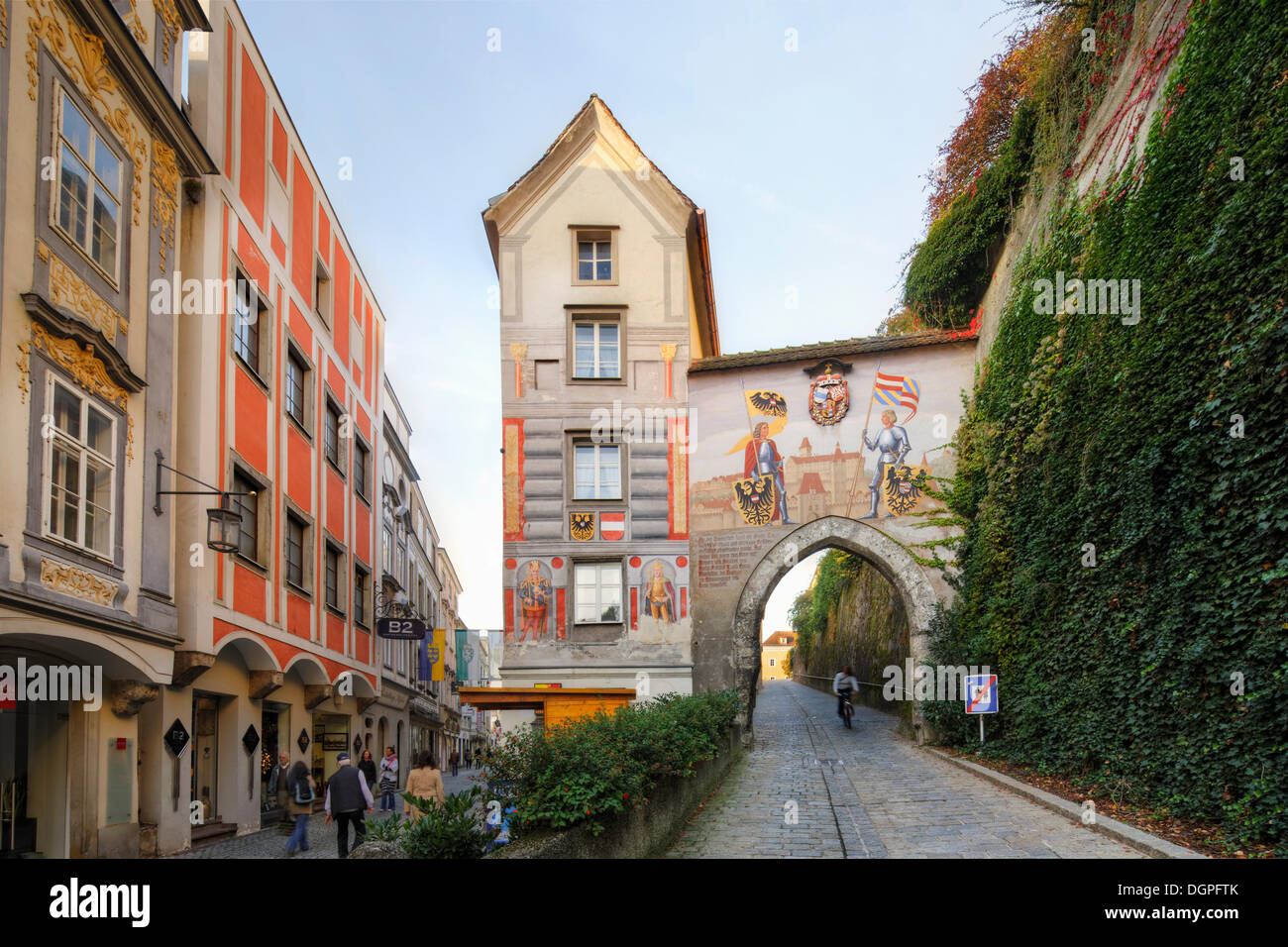 Unteres Burgtor Tor, Steyr, Traunviertel Region, Oberösterreich, Österreich, Europa, PublicGround Stockfoto