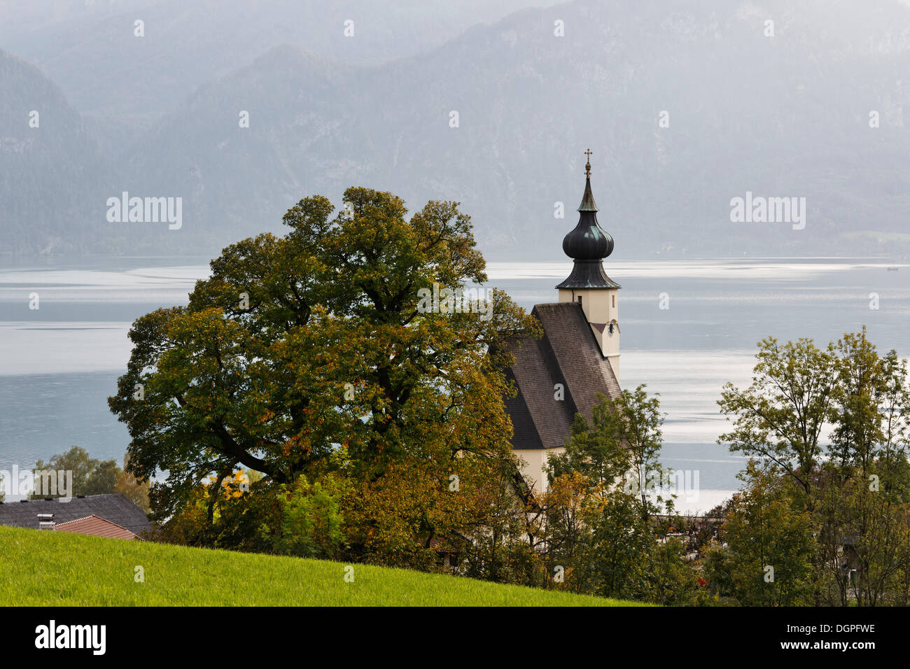 Pfarrkirche von St. Andreas in Steinbach, Salzkammergut Region, Oberösterreich, Österreich, Europa Stockfoto