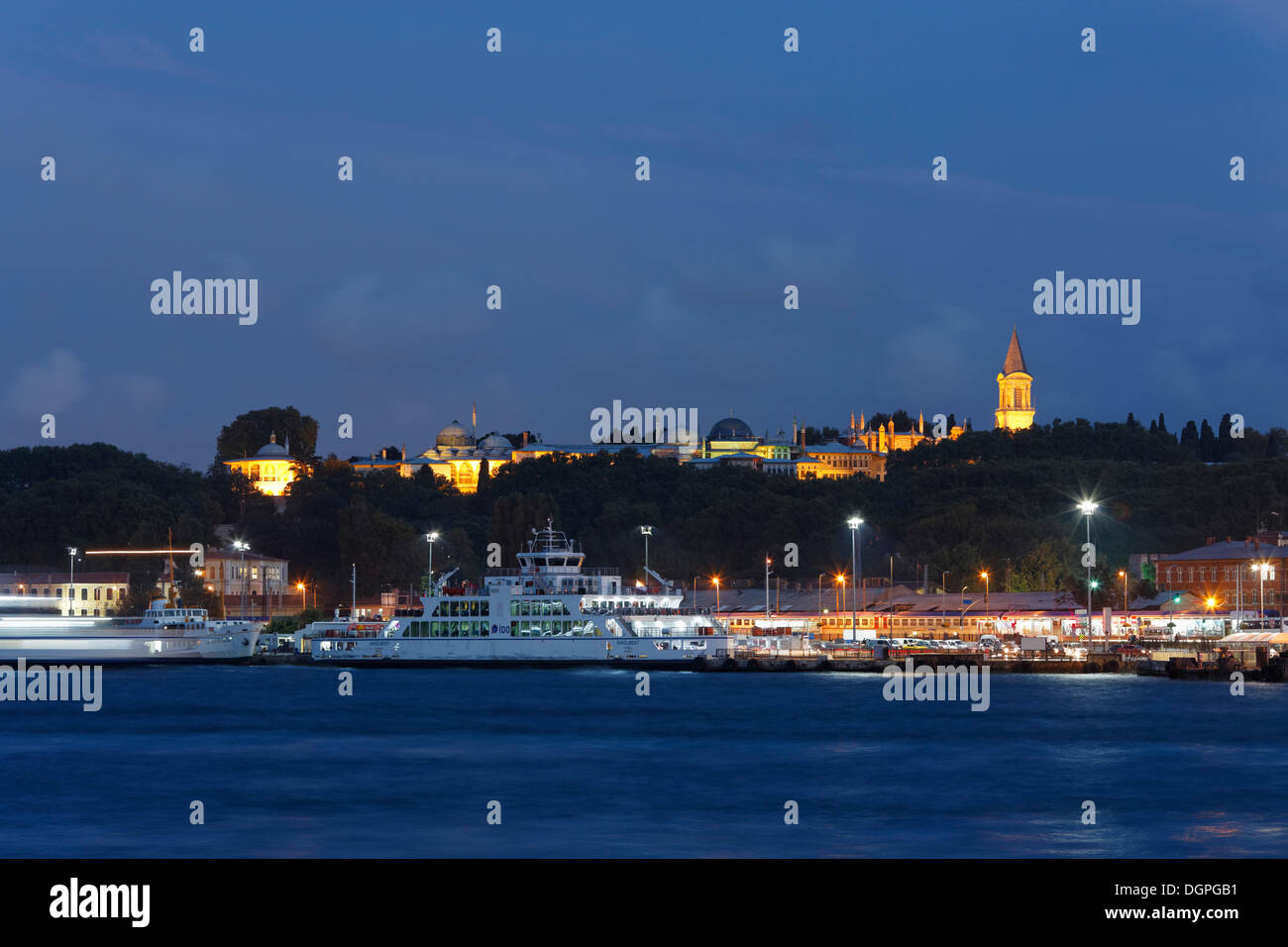 Topkapi Sarayi, Goldenes Horn, Istanbul, Topkapi-Palast, europäische Seite, Türkei, Europa, PublicGround Stockfoto