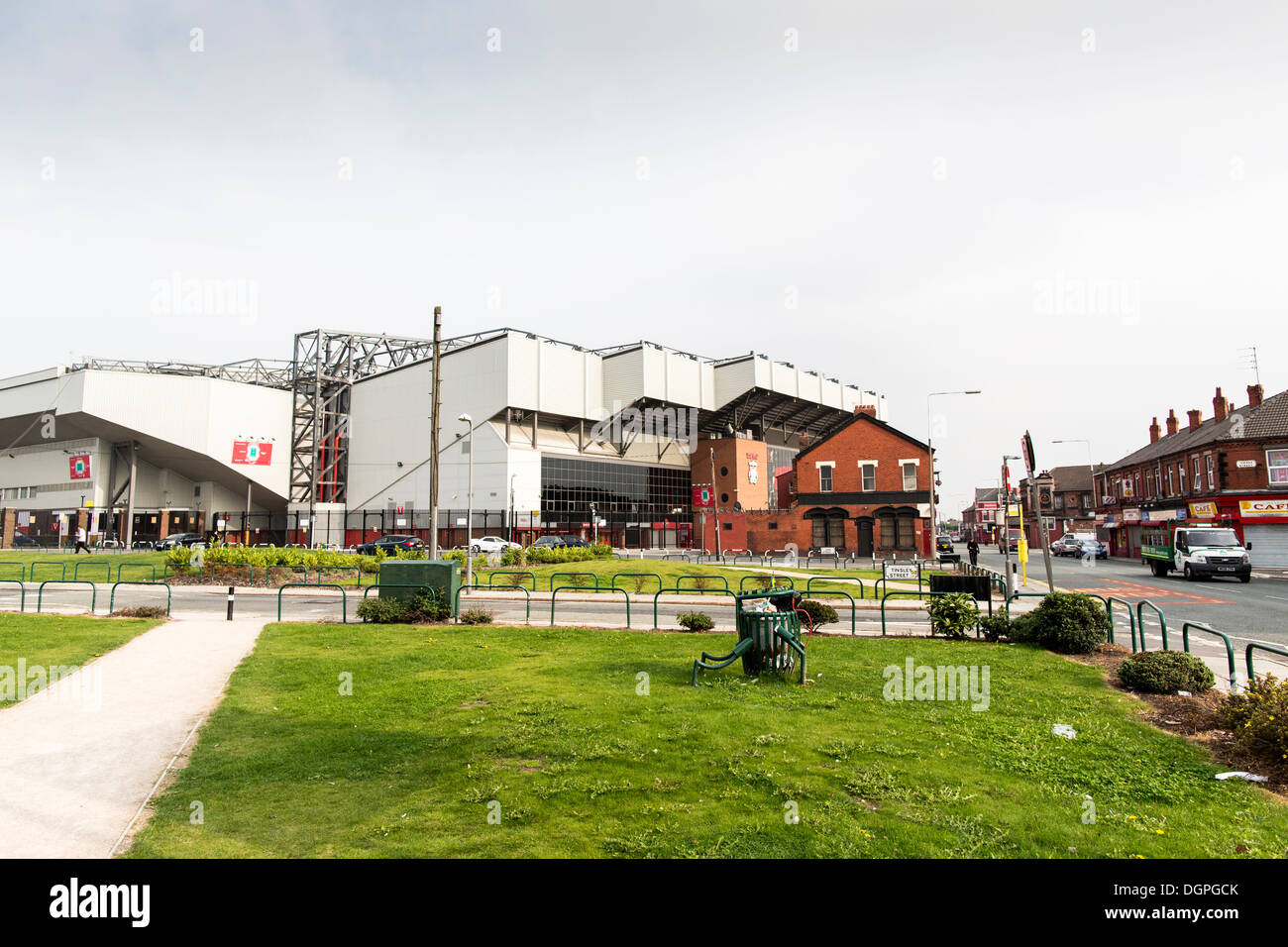 Liverpool FC-Stadion, Anfield Road. Der Verein will das Stadion 60.000 Fans angepasst zu sanieren. Stockfoto