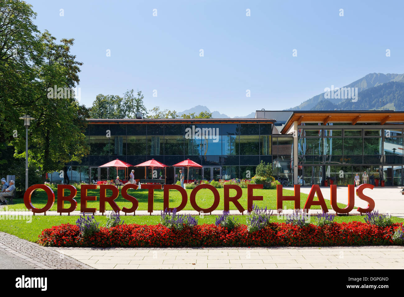 Oberstdorf Haus-Spa-Center im Kurgarten Kurpark, Oberstdorf, obere Allgäu, Allgäu, Schwaben, Bayern, PublicGround Stockfoto
