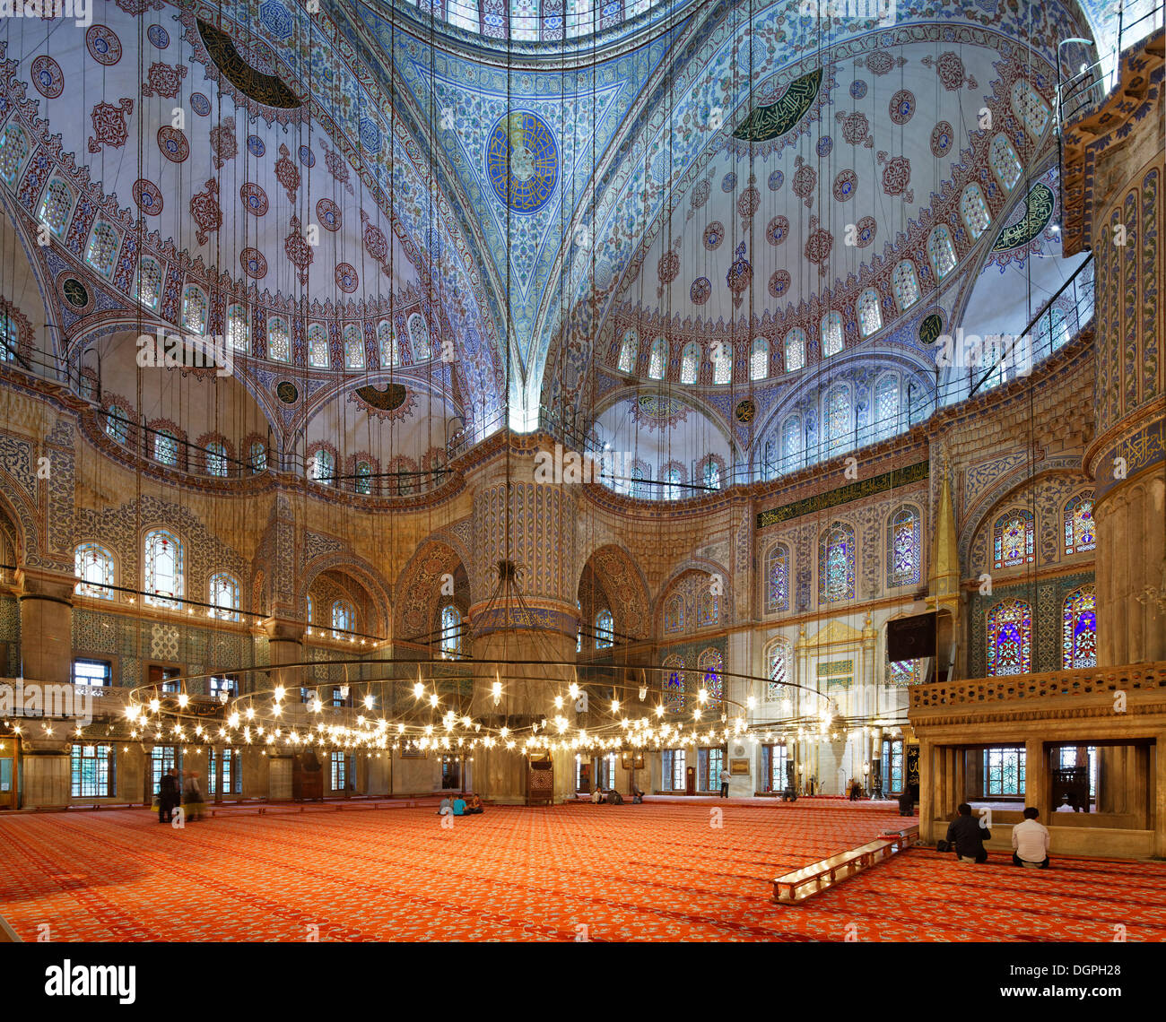 Innenansicht Blaue Moschee Sultan Ahmed Mosque Oder