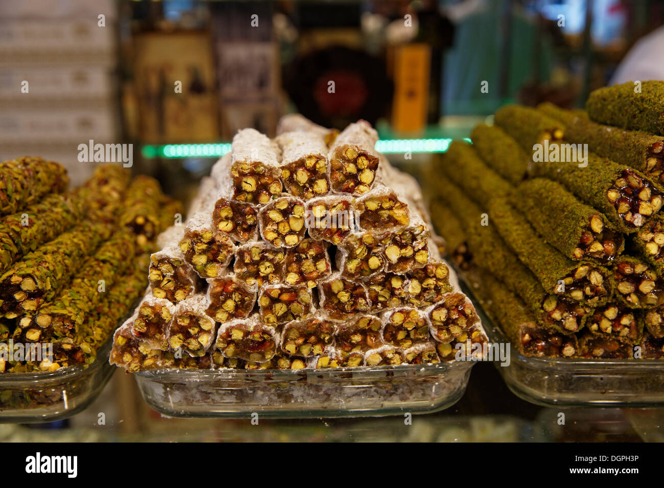 Turkish Delight, Halva, Hafiz Mustafa Store, Provinz Istanbul, Türkei, Istanbul, Istanbul, Türkei, Europa Stockfoto