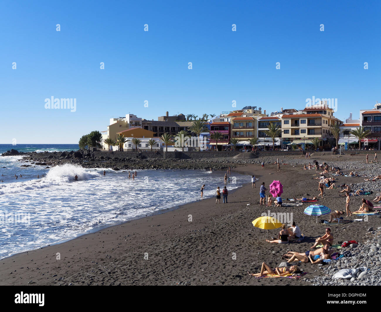 Strand in La Playa, La Playa, Valle Gran Rey, La Gomera, Kanarische Inseln, Spanien Stockfoto