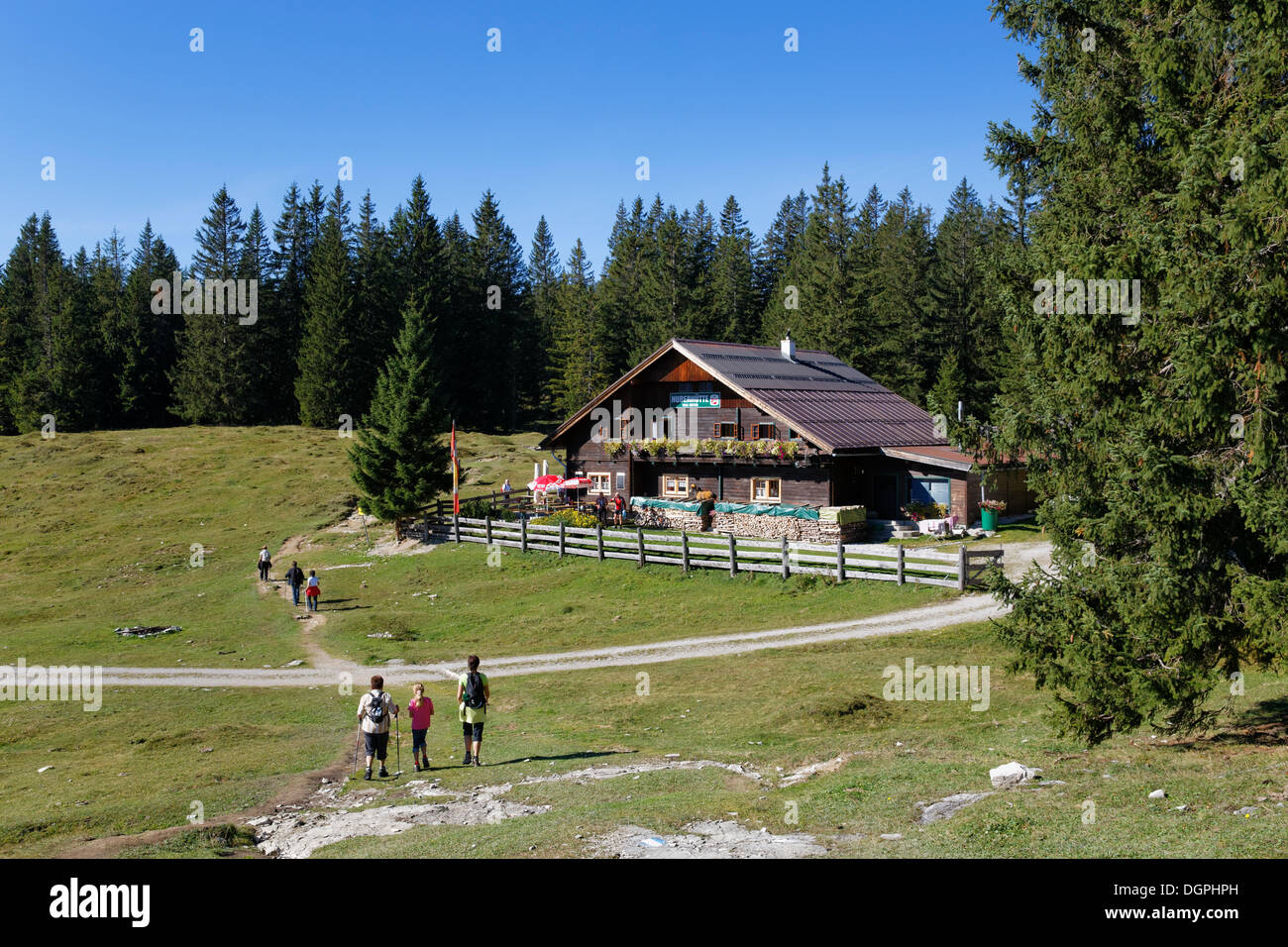 Huberhuette Hütte, Postalm, Postalm, Abtenau, Salzkammergut, Salzburger Land, Österreich Stockfoto