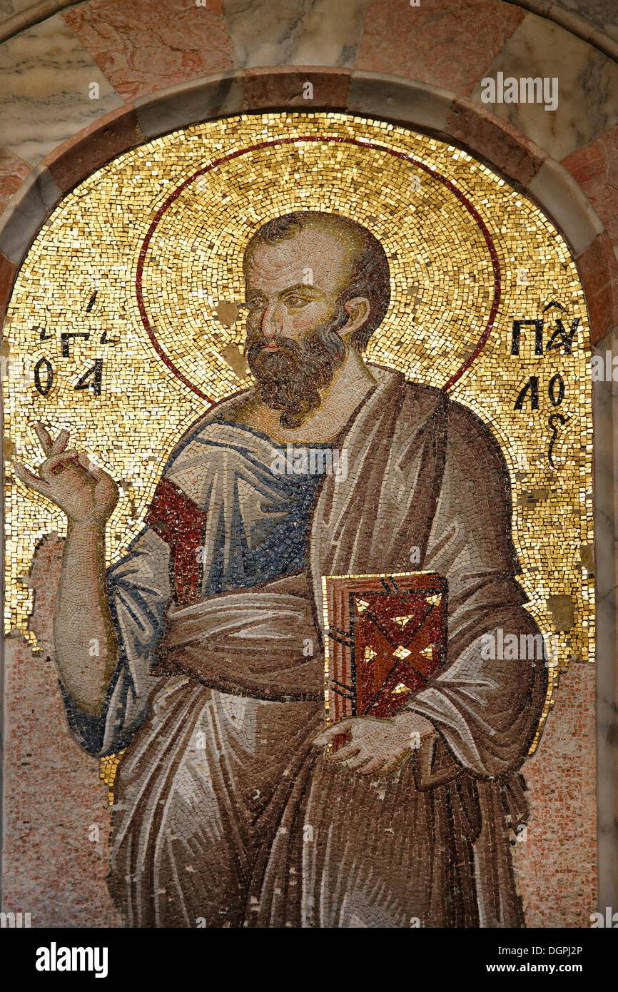 Mosaik aus St. Paul, Esonarthex, Chora-Kirche oder Kariye Camii, Edirnekapi, Fatih, Istanbul, europäische Seite, Provinz Istanbul Stockfoto Mosaik aus St. Paul, Esonarthex, Chora-Kirche oder Kariye Camii, Edirnekapi, Fatih, Istanbul, europäische Seite, Provinz Istanbul Stockfoto