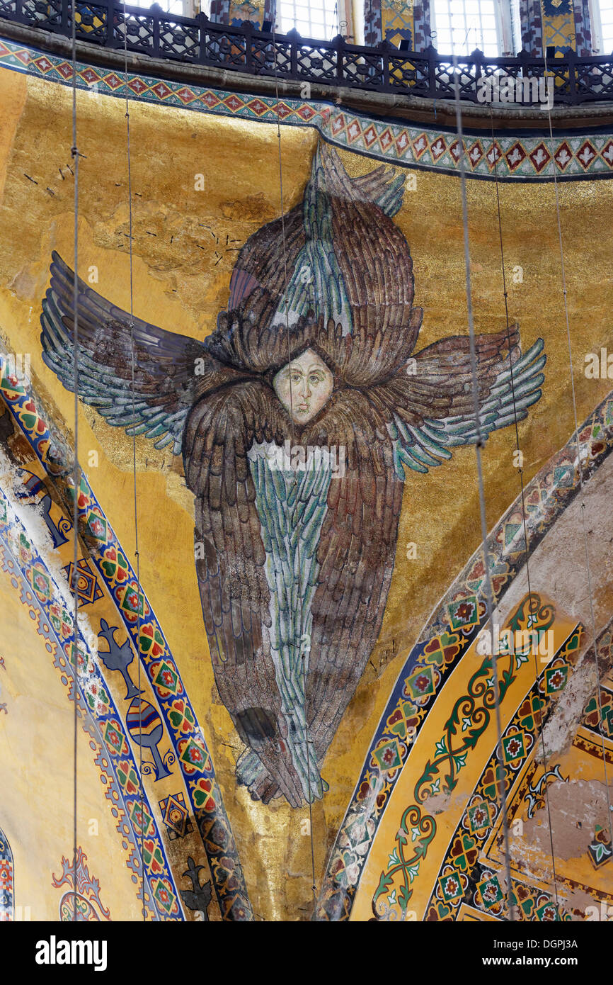 Seraphim, einer der vier Engel in den Zwickeln, Sultanahmet, Istanbul, europäische Seite, Provinz Istanbul, Türkei Stockfoto