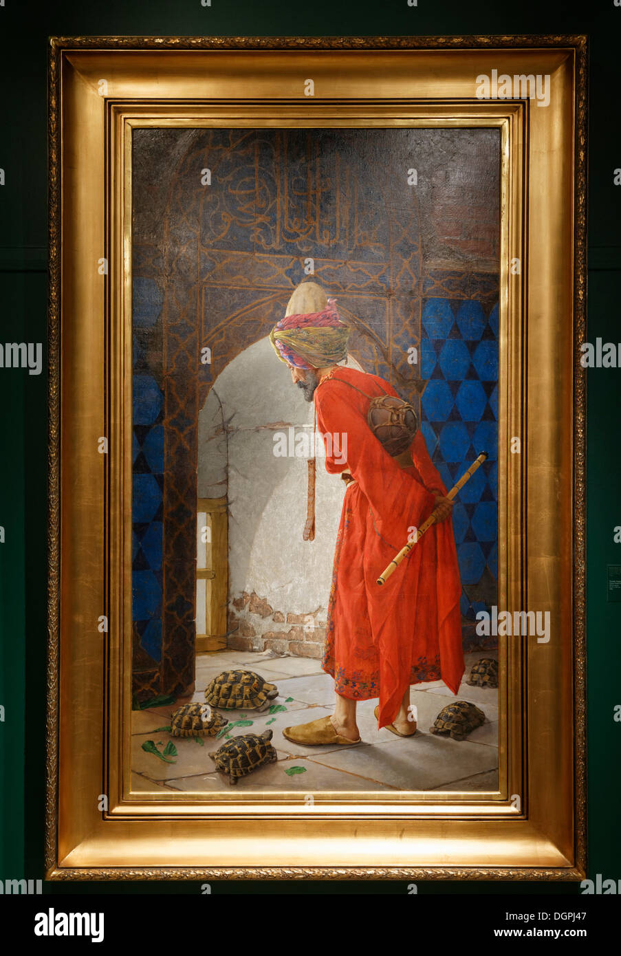 Gemälde "The Tortoise Trainer" von Osman Hamdi Bey, 1906, Pera Museum, Beyoğlu, Istanbul, europäische Seite, Provinz Istanbul Stockfoto