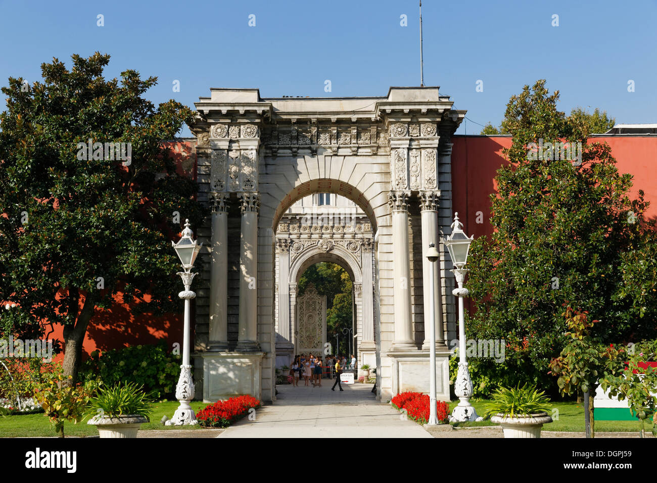 Hazine-i Hassa, Treasury-Tor der Dolmabahçe-Palast, Dolmabahçe Sarayi, Beşiktaş Istanbul, europäische Seite Stockfoto