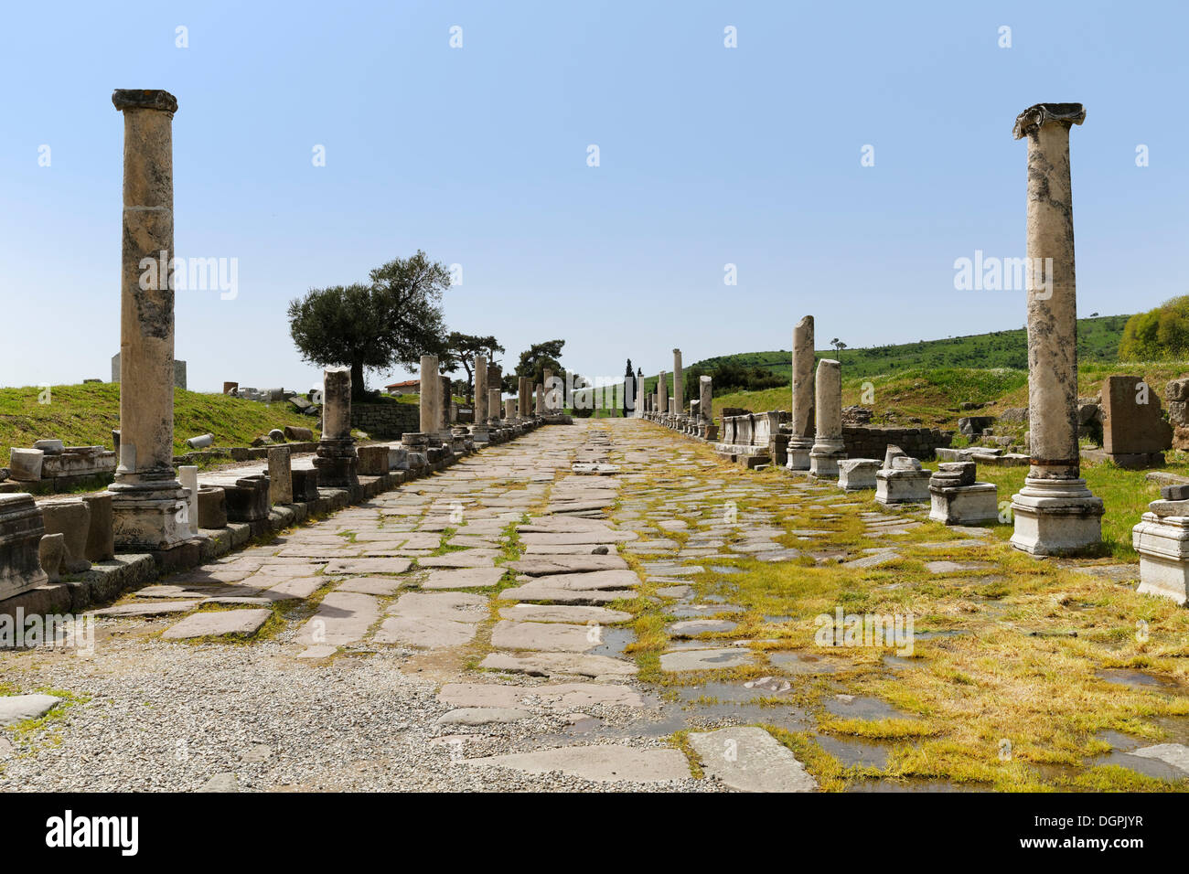 Basar Straße, Via Tecta, Akropolis, Pergamon, Manisa Provinz, Ägäis, Türkei Stockfoto