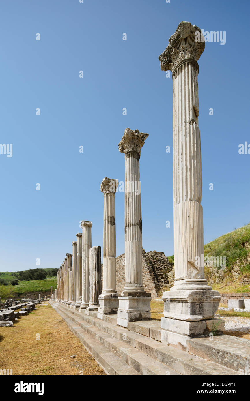 Nordempore, Stoa, Asklepion, Pergamon, Manisa Provinz, ägäische Region, Türkei Stockfoto