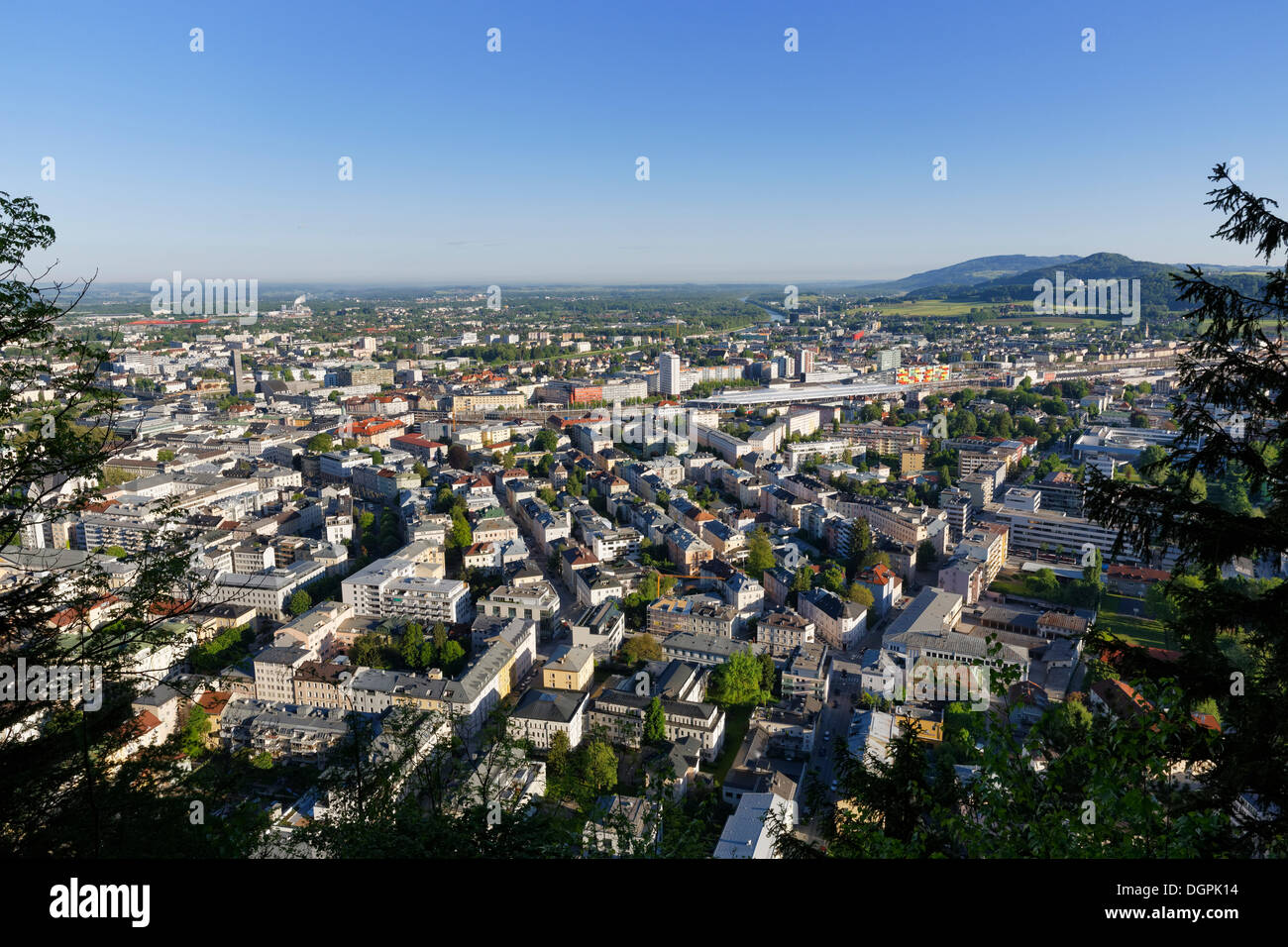 Bayerischen Aussicht vom Berg Kapuzinerberg, Salzburg, Salzburger Land, Österreich Stockfoto