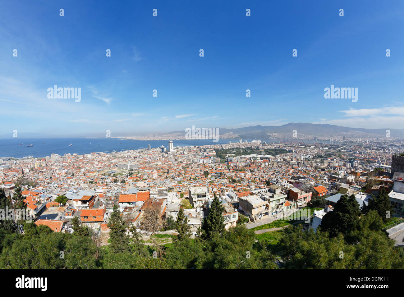 Blick vom Kadifekale Burg über der Stadt, Kadifekale, Izmir, İzmir Provinz, Ägäis, Türkei Stockfoto