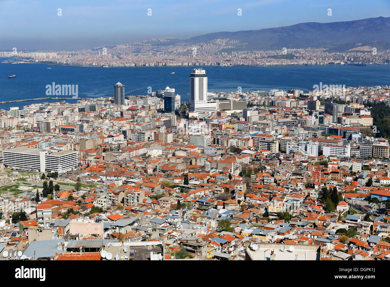 Blick vom Kadifekale Burg über der Stadt, Kadifekale, Izmir, İzmir Provinz, Ägäis, Türkei Stockfoto