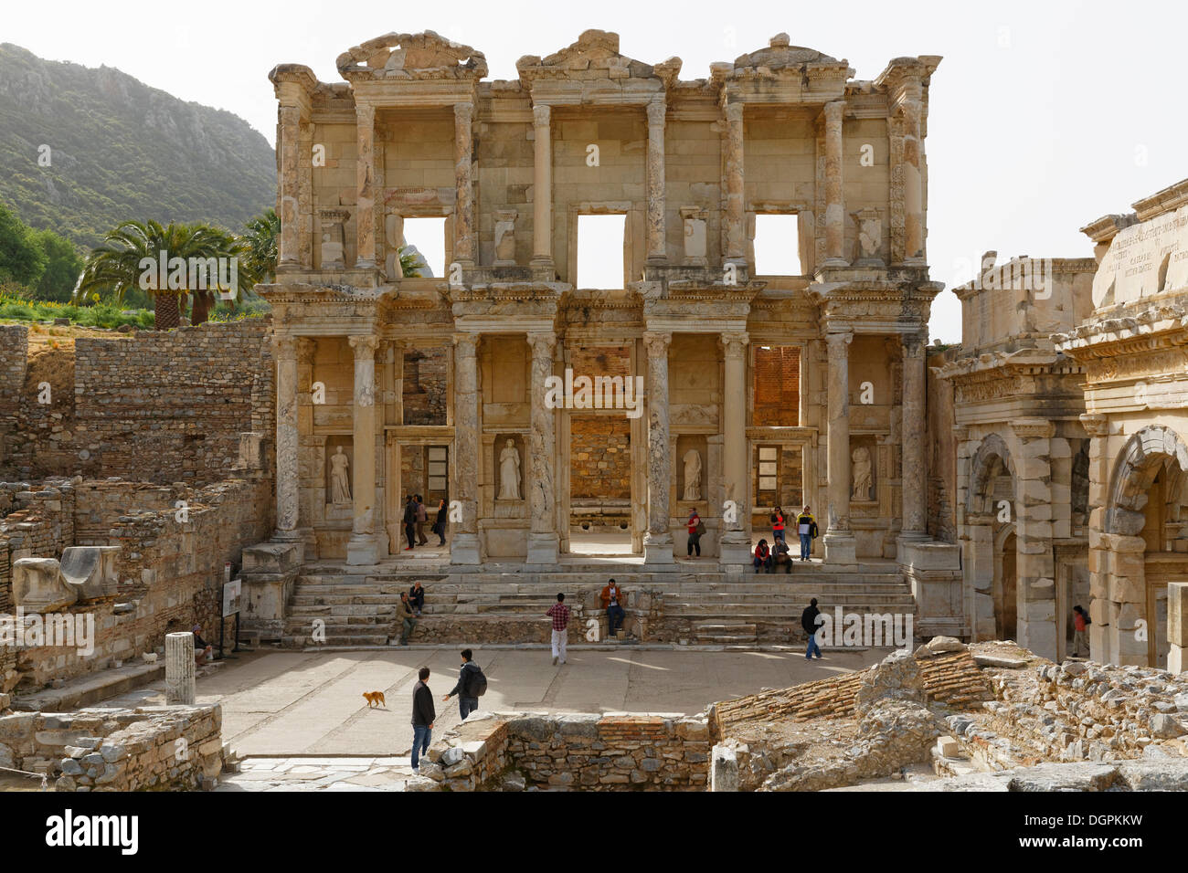 Bibliothek von Celsus, Ephesus, Selçuk, İzmir Provinz, ägäische Region, Türkei Stockfoto