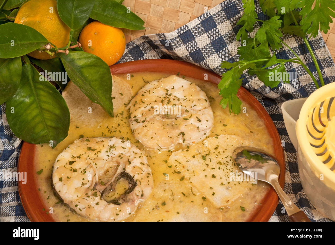 "Caldillo de Perro" (Fischsuppe), Cadiz, Spanien, Europa Stockfoto