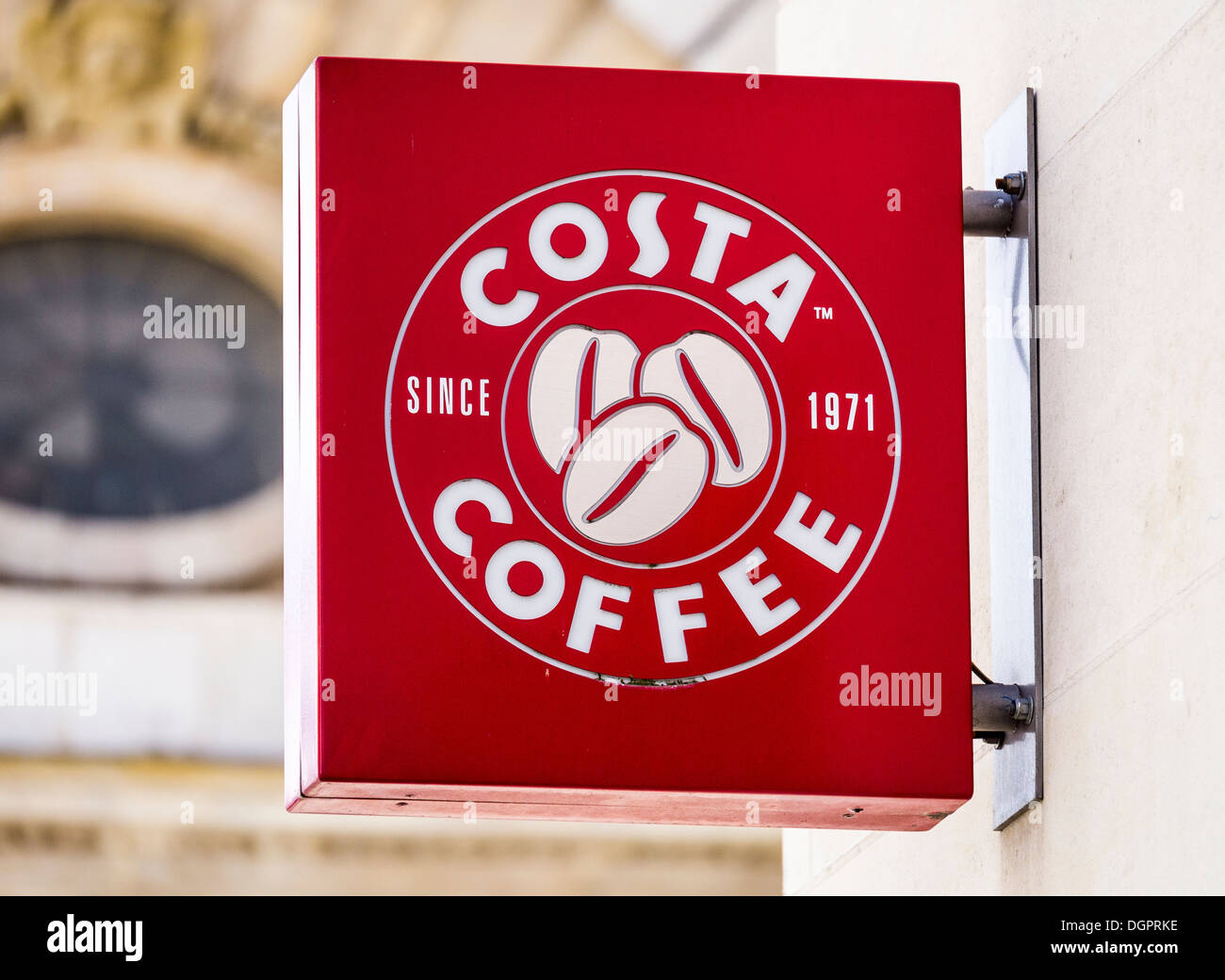 Costa Coffee Shop anmelden. Stockfoto