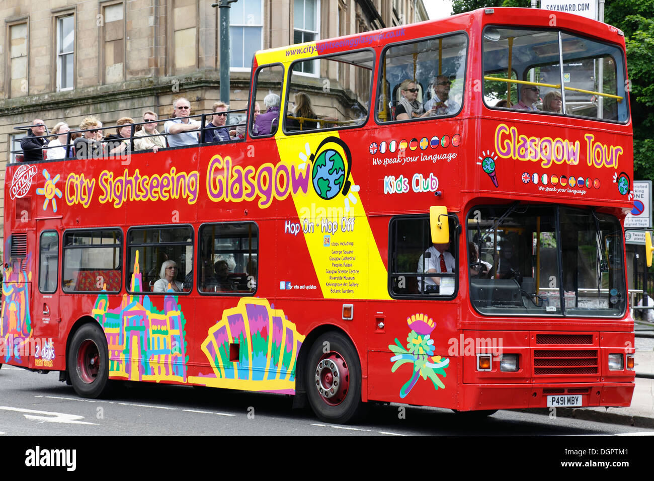 Ein Glasgow City Sightseeing öffnen Busses, Schottland, Vereinigtes Königreich Stockfoto