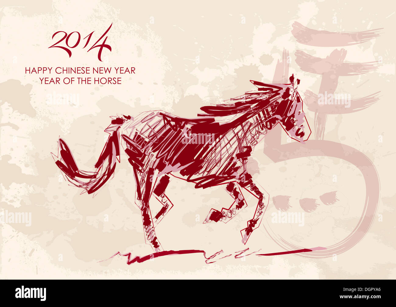 Chinese New Year Pferd 2014 moderne abstrakte Darstellung. EPS10 Vektor. Stockfoto