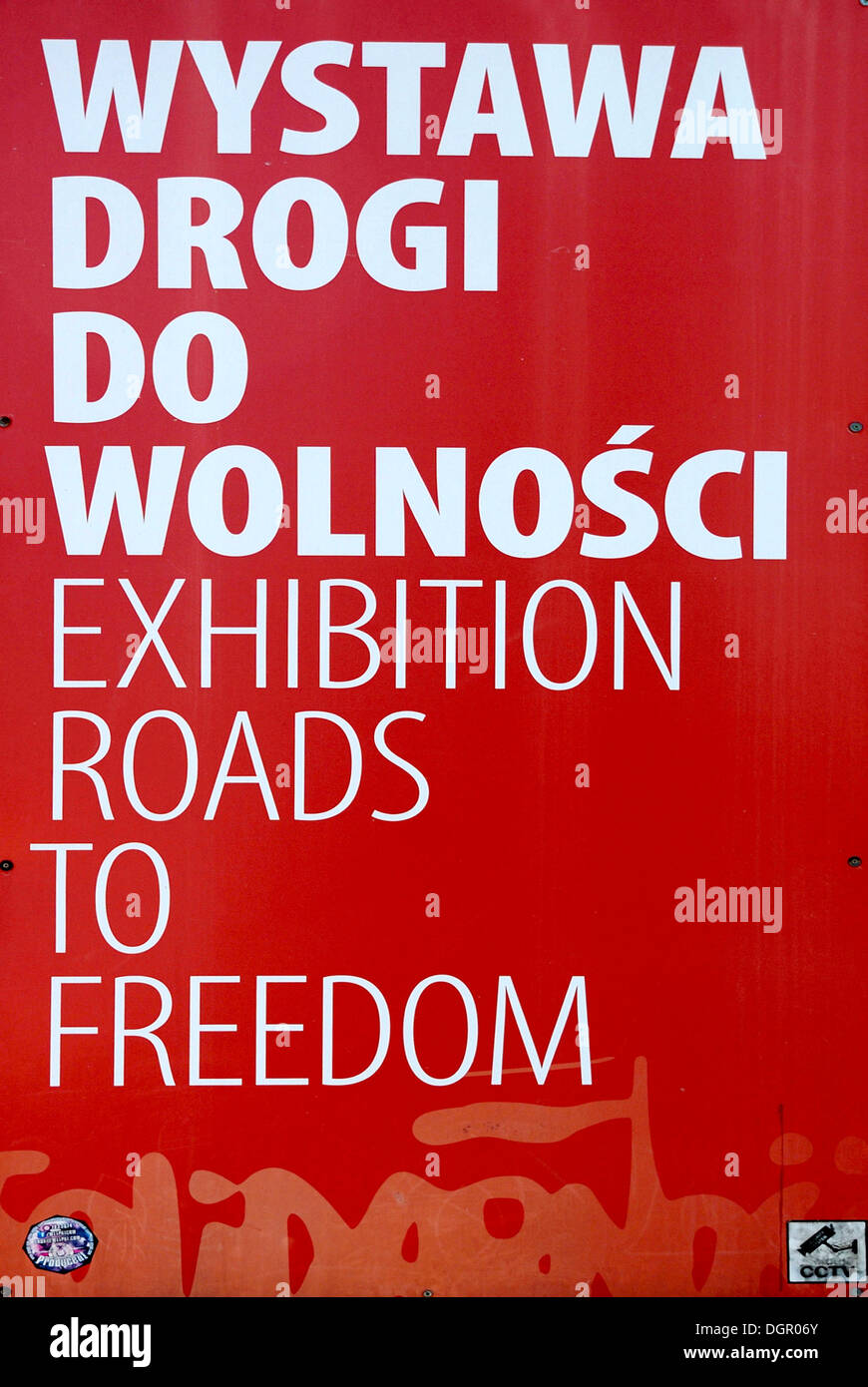 Ausstellung in Danzig auf dem Kampf der polnischen Gewerkschaft Solidarnosc "Wege zur Freiheit" - Wystawa Drogi Wolnosci. Stockfoto