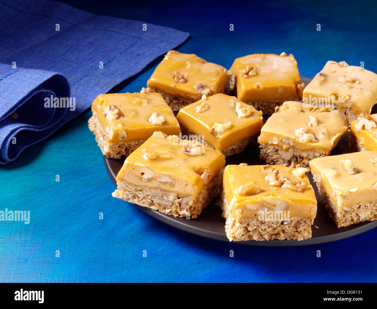 Kürbis-Butterscotch bars Stockfoto