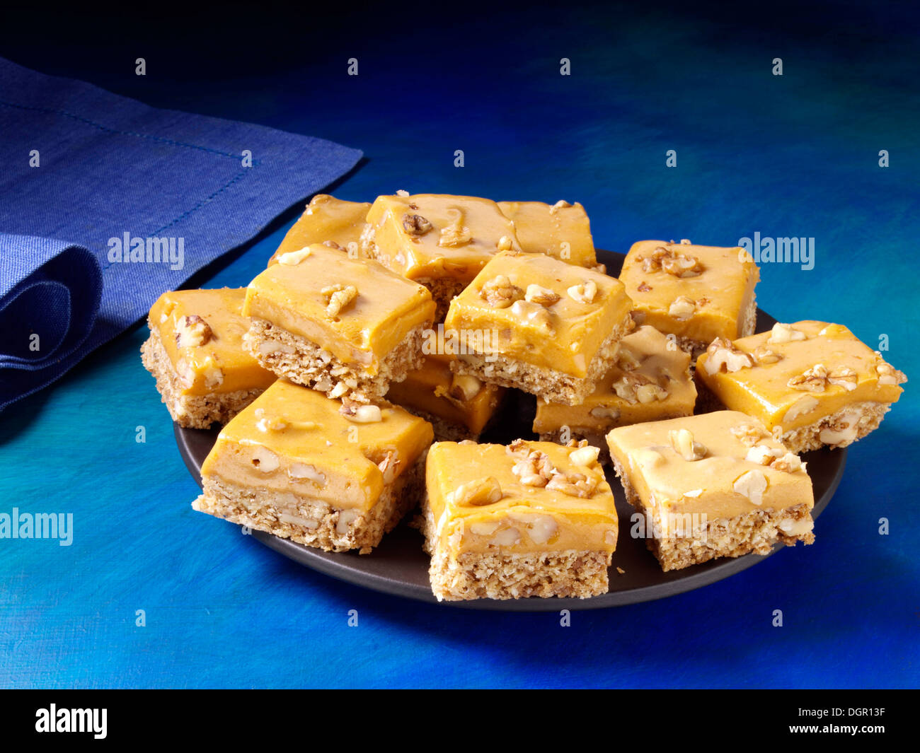 Kürbis-Butterscotch bars Stockfoto