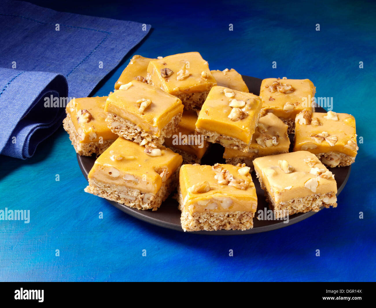 Kürbis-Butterscotch bars Stockfoto