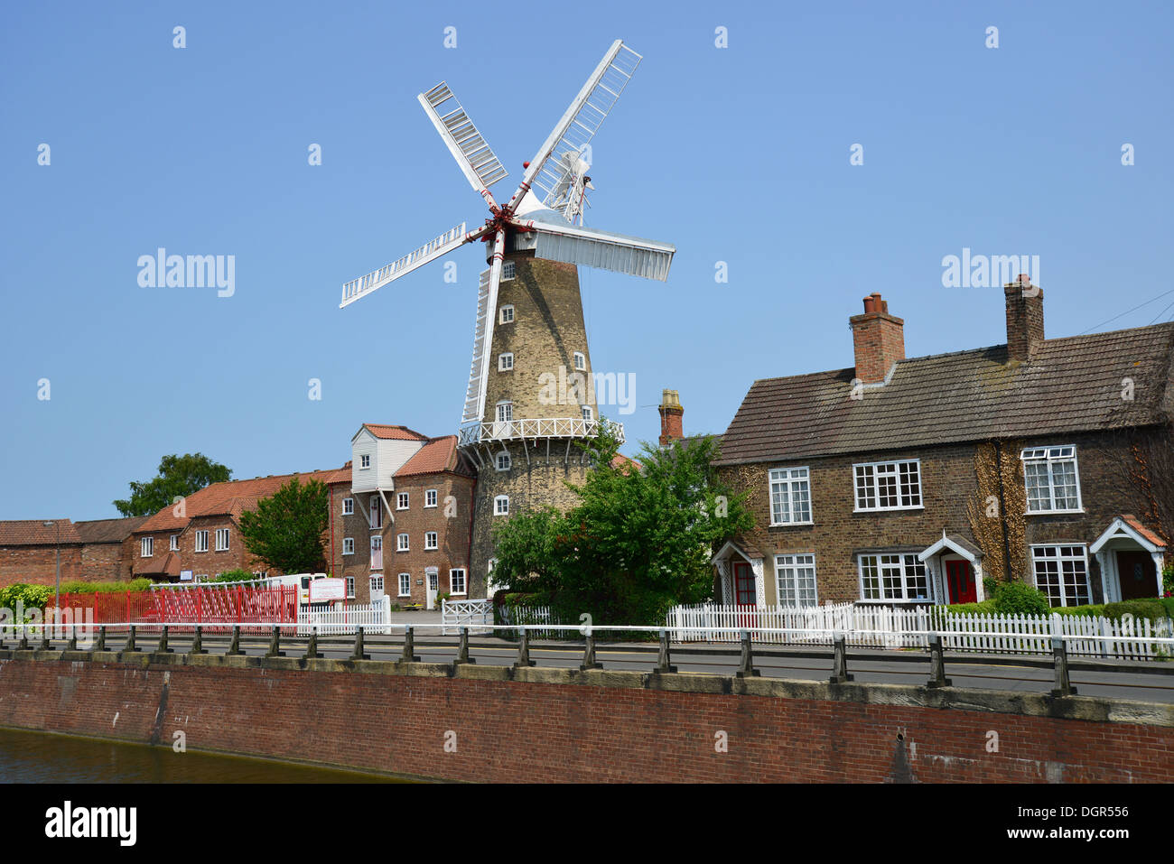 19. Jahrhundert Maud Foster Tower Windmühle, Boston, Lincolnshire, England, Vereinigtes Königreich Stockfoto