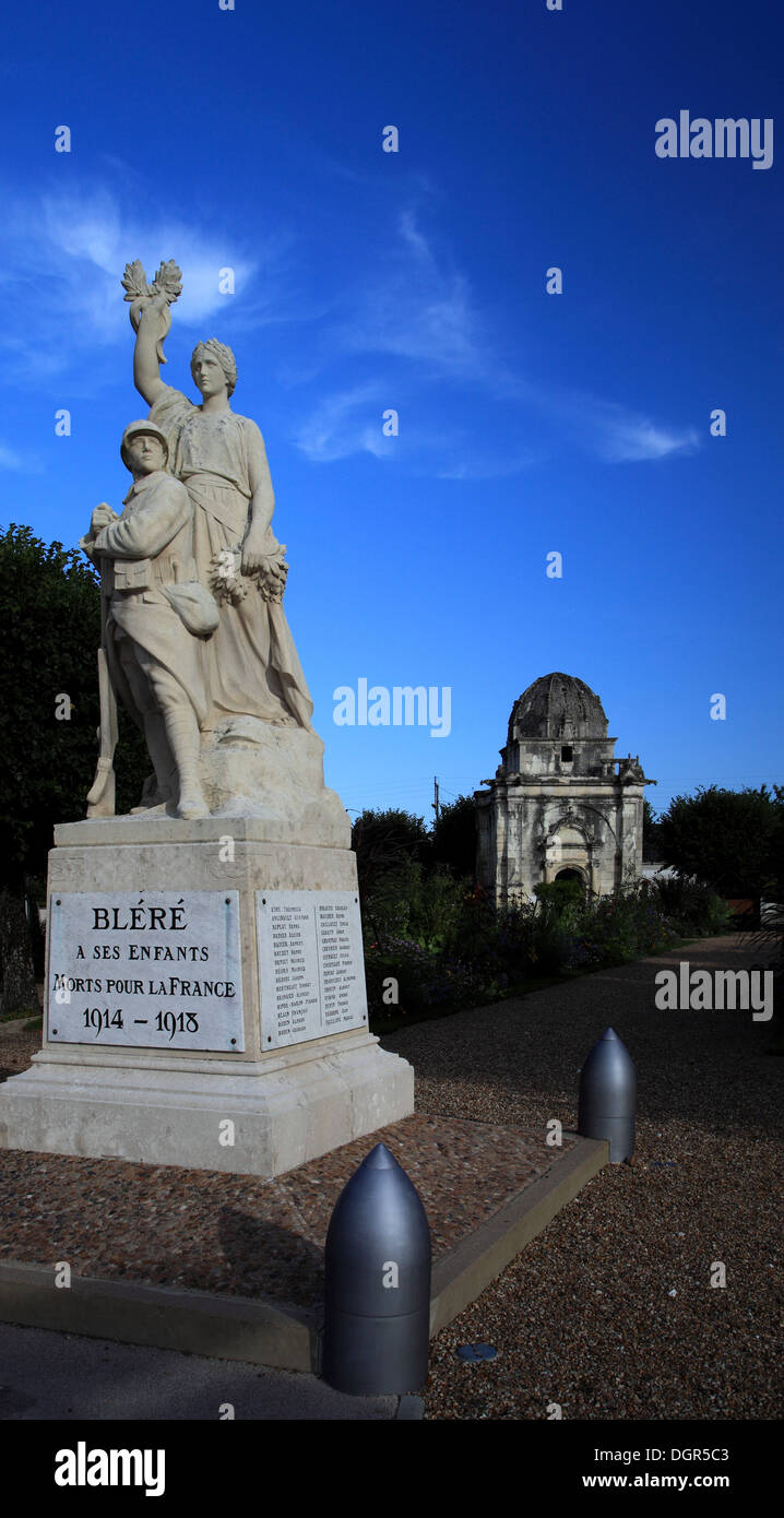 Bléré ist eine Kleinstadt im Département Indre-et-Loire in Frankreich Stockfoto